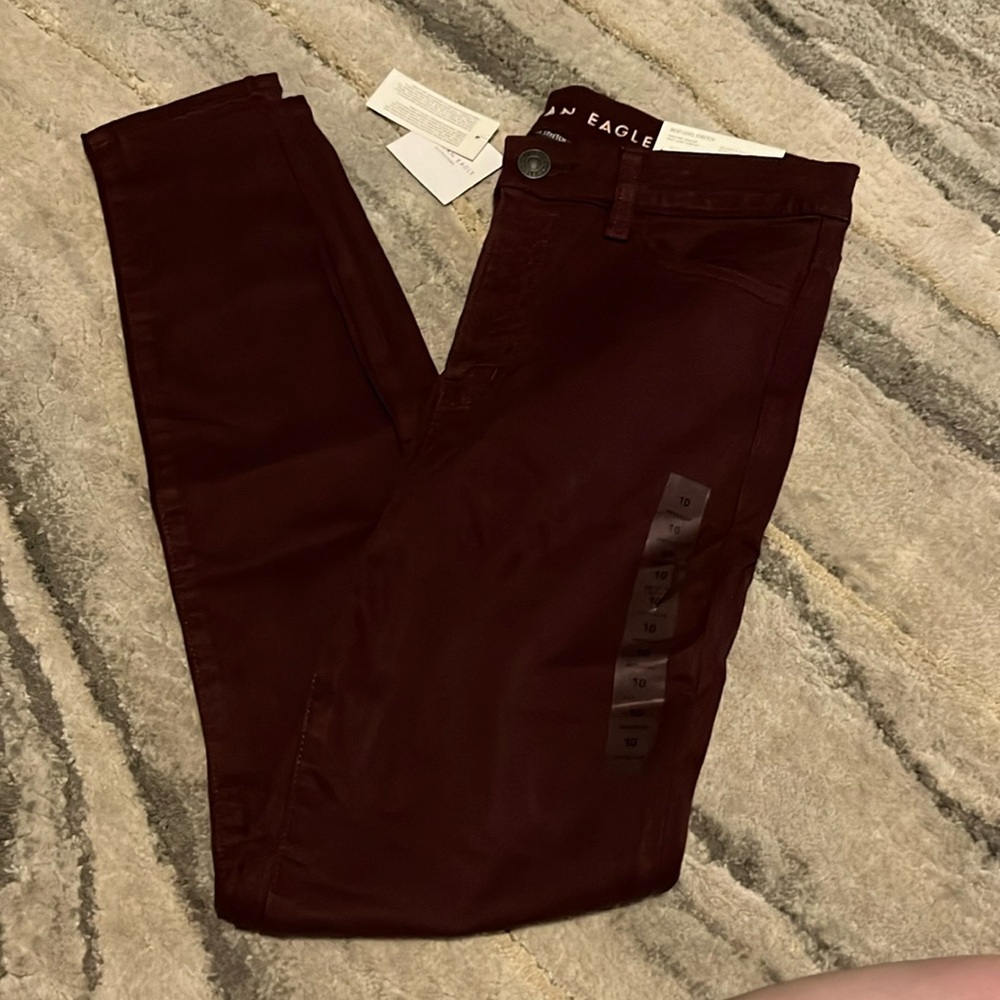 Burgandy American Eagle Jeggings